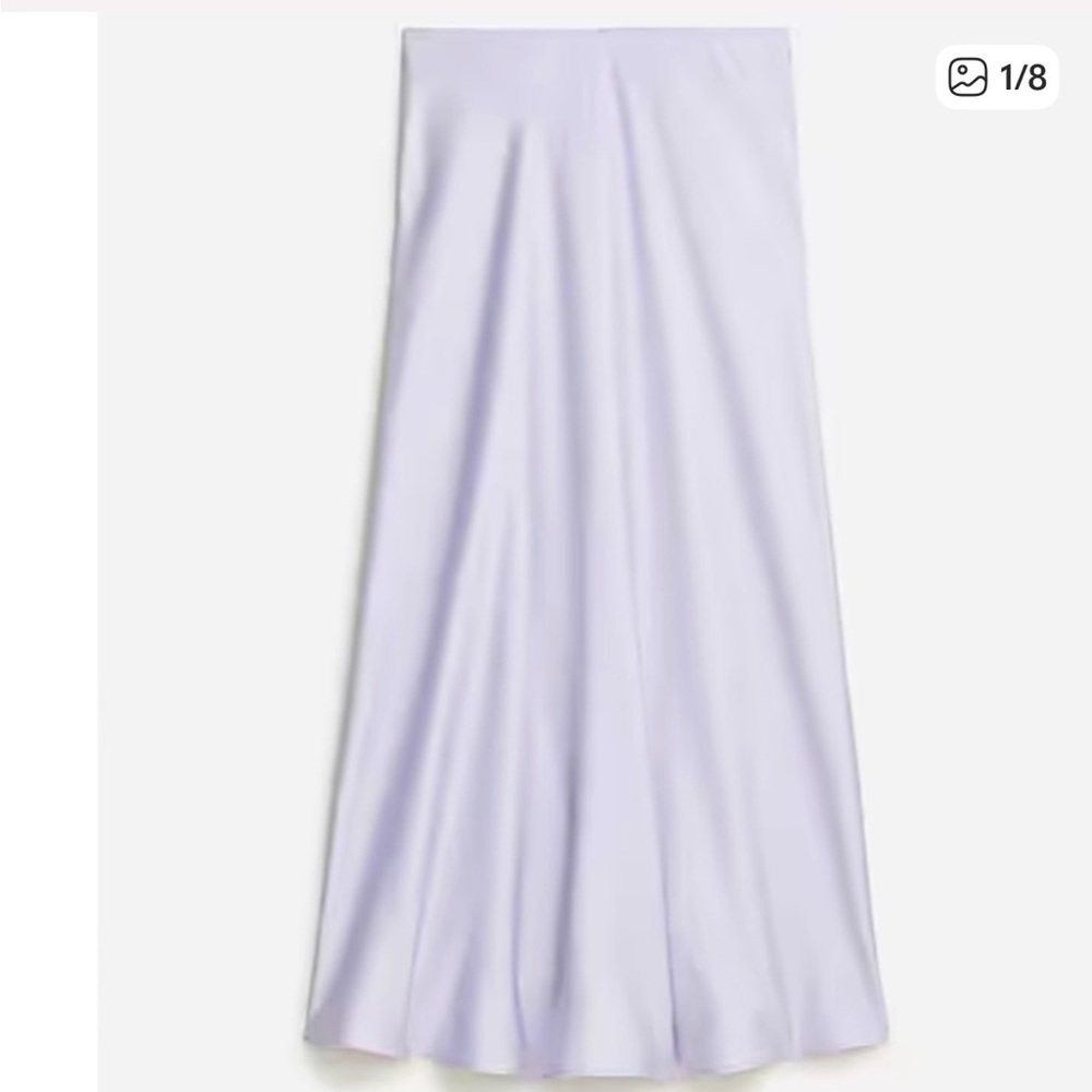 J. Crew Lilac Satin Midi Skirt